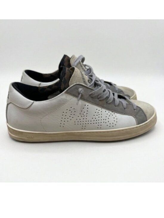 P448 Other - P448 Low Top Sneaker White Grey Leather Suede Men's 44 = US 10.5-11